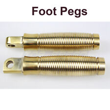 2pcs Retro Solid Brass Motorcycle Ripple Foot Pegs For Harley Bobbers Custom picture