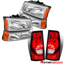 For 2003-2006 Chevy Silverado Set(6) Headlights w/ Red Tail Lights Assembly New picture