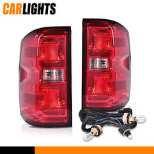 Pair Tail Lights Lamps Fit For 2014-19 Chevy Silverado 1500 2500 3500 w/ Bulbs picture
