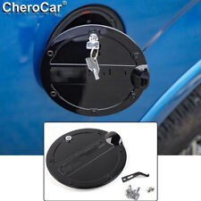 Black Fuel Filler Cover Locking Gas Tank Door Gas Cap Cover for 15-18 Ford F150 picture