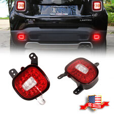 3D LED Rear Bumper Reflectors Fog Tail Backup Lights For 2015-2022 Jeep Renegade picture