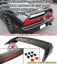 Fits 90-05 Acura NSX R-Style Rear Trunk Spoiler (Carbon) w/ Red LED Brake Light picture