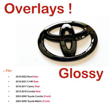 New 1X Gloss Black Logo OVERLAY emblem For Toyota Rav4 C-HR Camry Corolla Matrix picture