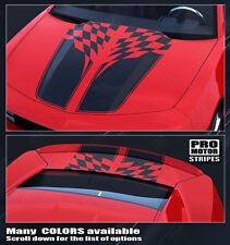 Chevrolet Camaro 2010-2015 Checkered Flag Racing Stripes Decals (Choose Color) picture