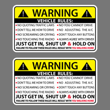 2X VEHICLE RULES FUNNY VINYL STICKER CAR TRUCK WINDOW DECAL SAFETY WARNING JDM picture