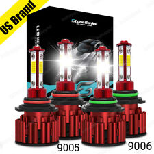 9005 9006 LED Headlights Kit Combo Bulbs 6500K High Low Beam Super White Bright picture