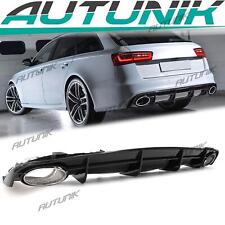 Fits 16-18 Audi S6 C7 A6 Sline Rear Diffuser w/ Chrome Exhaust Tips RS6 Style picture