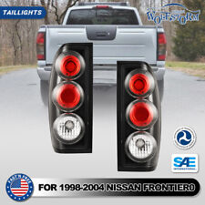 for 1998-2004 Nissan Frontier Tail Lights Black Housing Smoke Rear Lamps Pair picture