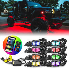 8 Pods RGB LED Rock Lights Underglow with Bluetooth APP Control For UTV ATV SUV picture