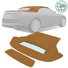 For 05-14 Ford Mustang Convertible Soft Top & Heated Glass Window Sailcloth Tan picture