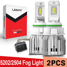 One Pair Lasfit 5202 LED Fog Light Bulbs 6000K XENON White 5000LM Conversion Kit picture