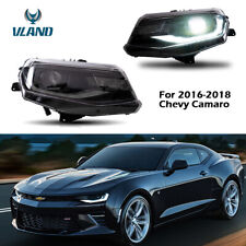Pair LED Projector Headlights Sequential Turn Signal For 2016-2018 Chevy Camaro picture