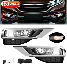 For 15 16 Honda CRV CR-V Replacement Fog Lamps Lights w/ Bezels & Wiring picture