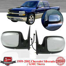 Power Mirrors Set Chrome Heated For 1999-2002 Chevrolet Silverado GMC Sierra picture