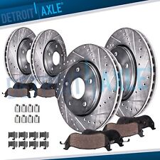 Front Rear Drilled Rotors and Brake Pads for Ford Flex Explorer Lincoln MKT MKS picture