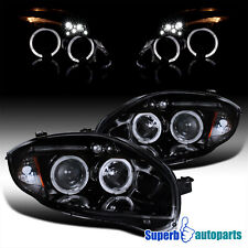 Fits 2006-2011 Eclipse LED Eyelid Halo Projector Headlights Glossy Black Smoke picture