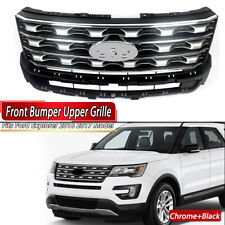 1X Front Bumper Grill Upper Grille Chrome+Black ABS Fits Ford Explorer 2016 2017 picture
