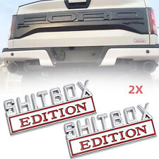 2Pcs 3D ShitBox Edition  Car Truck Emblem Funny Badge Sticker Decal Decorate New picture