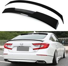 For 18-22 Accord 4DR JDM Style Gloss Black Trunk + Rear Window Roof Wing Spoiler picture
