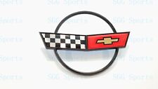 1PC 1984-1996 C4 Corvette Black Red Front Nose Hood Only Cross Flags Emblem picture