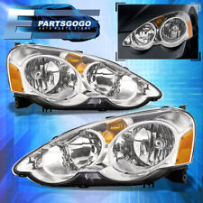 For 02-04 Acura RSX DC5 Replacement JDM Headlights Lamps Left+Right Chrome Amber picture