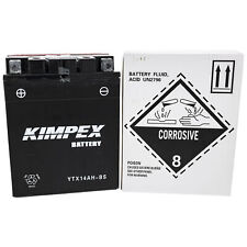 Kimpex 913087 Battery Maintenance Free AGM High Performance YTX14AH-BS 400 500 picture