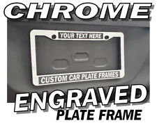 CHROME PLASTIC ENGRAVED MIRROR FINISH CUSTOM PERSONALIZED License Plate Frame picture