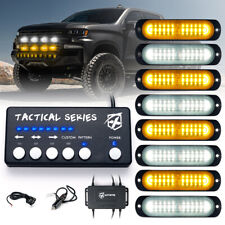 Xprite 8 Pack LED Strobe Lights Kit w/ Control Display White Yellow Side Marker picture
