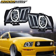 Fit For 2005-2009 Ford Mustang Chrome Housing Smoke Lens Halo Headlights Lamps  picture