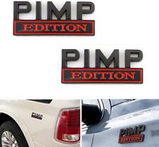 NEW 3D 2pcs PIMP EDITION Emblem Badges fit Chevy Honda Toyota Ford Car Truck US picture