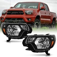 Black Fits 2012-2015 Toyota Tacoma Pickup Headlights Lamp Replacement Left+Right picture