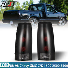 For 88-98 Chevy GMC C/K 1500 2500 Pickup Suburban Tahoe Black Smoke Tail Lights picture