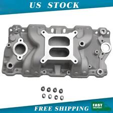 Dual Plane High Rise Intake Manifold for SBC Chevy V8 305 327 350 400 1957-1986 picture
