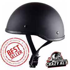 REAL Crazy Al's WORLD'S SMALLEST LIGHTEST SOA Style DOT Flat Black Half Helmet picture