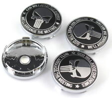 4pcs 60 mm Black Silver Punisher Logo Alloy Wheel Center Caps Rim Caps Hub Caps picture