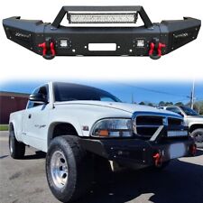 For 1997-2004 Dodge Dakota Front Bumper New Steel w/ Winch Plate&LED Lights picture