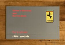 1984 Ferrari Warranty Card and Service Book | (297/84) | Blank, New Old Stock  picture