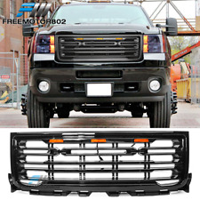 Fits 11-14 GMC Sierra 2500 3500 Front Bumper Upper Grille Gloss Black picture