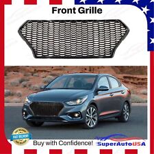 For 2018-2022 Accent Honeycomb Pattern Gloss Black Front Bumper Grille picture