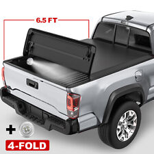 4-Fold 6.5FT Truck Bed Soft Tonneau Cover For 2015-2022 FORD F-150 w/ Led Lamp picture