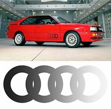 x2 Audi Ur Quattro Door Anello Stickers Laminated with Black Dotted Fade Effect picture