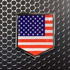 REFLECTIVE USA America Flag Domed CHROME Emblem Flag Car 3D Sticker 2
