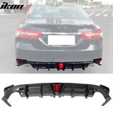 Fits 18-24 Toyota Camry LE XLE Rear Diffuser Lip W/LED Light Lamp - Gloss Black picture