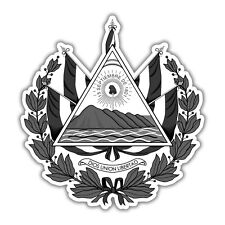 Salvadoran Coat of Arms Sticker Black White Decal Vinyl El Salvador Flag SLV Car picture