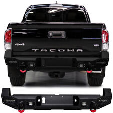 Vijay Fit 2016-2022 Tacoma New Black Rear Bumper with LED Lights & D-rings picture