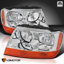 Clear Fits 1999-2004 Jeep Grand Cherokee Headlights Amber Signal Lamp Left+Right picture