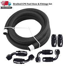 Nylon Braided Fuel Line -4AN-6AN-8AN-10AN- Oil/Gas/Fuel Hose End Fittings Kit US picture