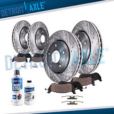 Front & Rear Drilled Slotted Rotors + Ceramic Brake Pads for 2007 BMW 328i 328xi picture