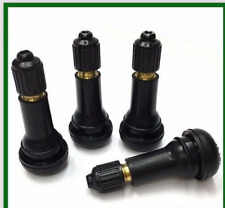 1 set of 4 pcs TR413 SNAP-IN TIRE VALVE STEMS WITH CAPS BLACK RUBBER picture