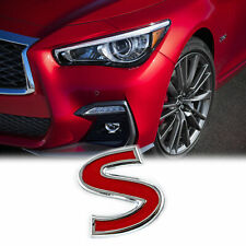 1x Metal Sport Red S Auto Emblem Trunk Lid Side Fender decal badge for Infiniti picture
